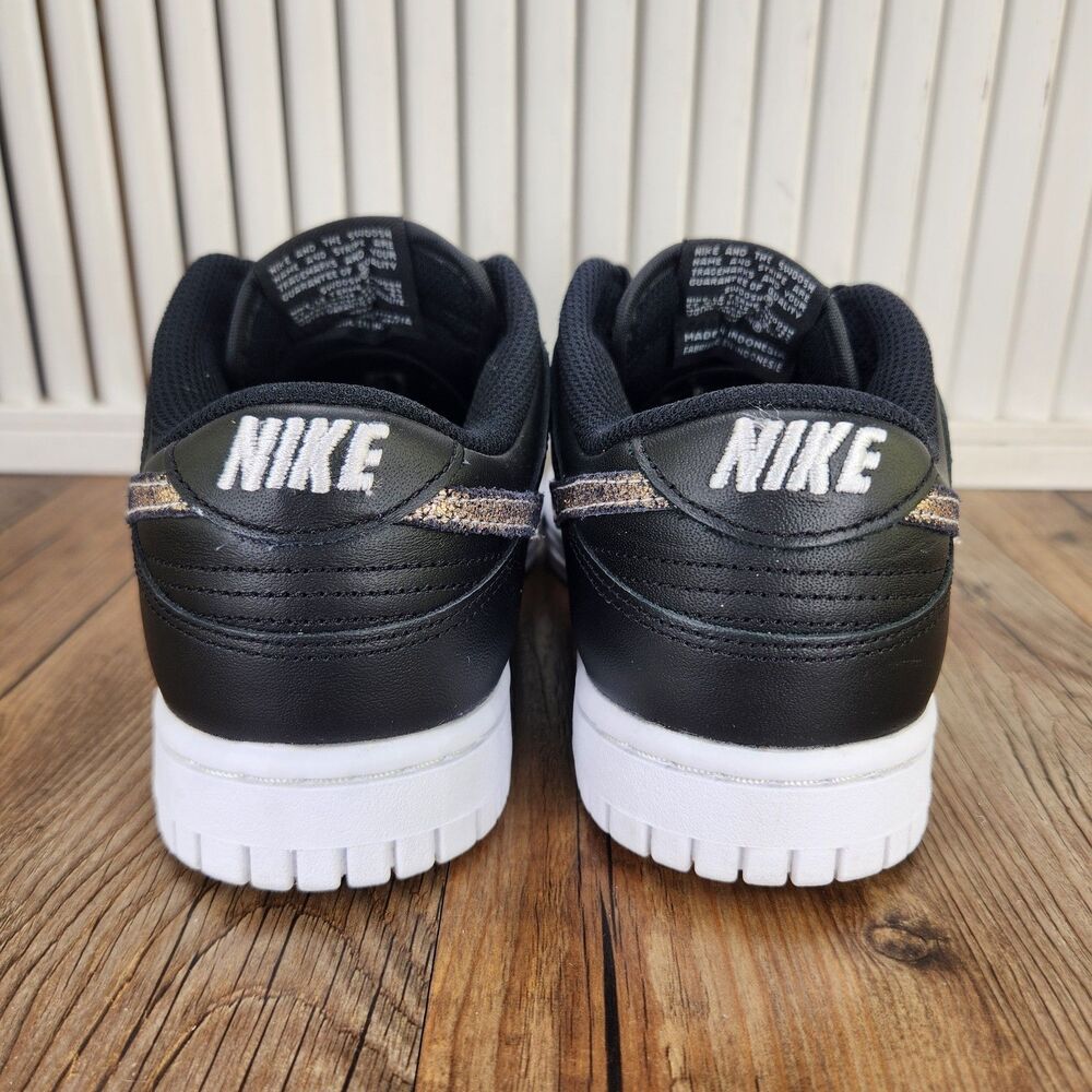 Nike Dunk Low SE Primal Black Shoes Women's 7 Cheetah Swoosh Sneakers DD7099-001 - Picture 4 of 10
